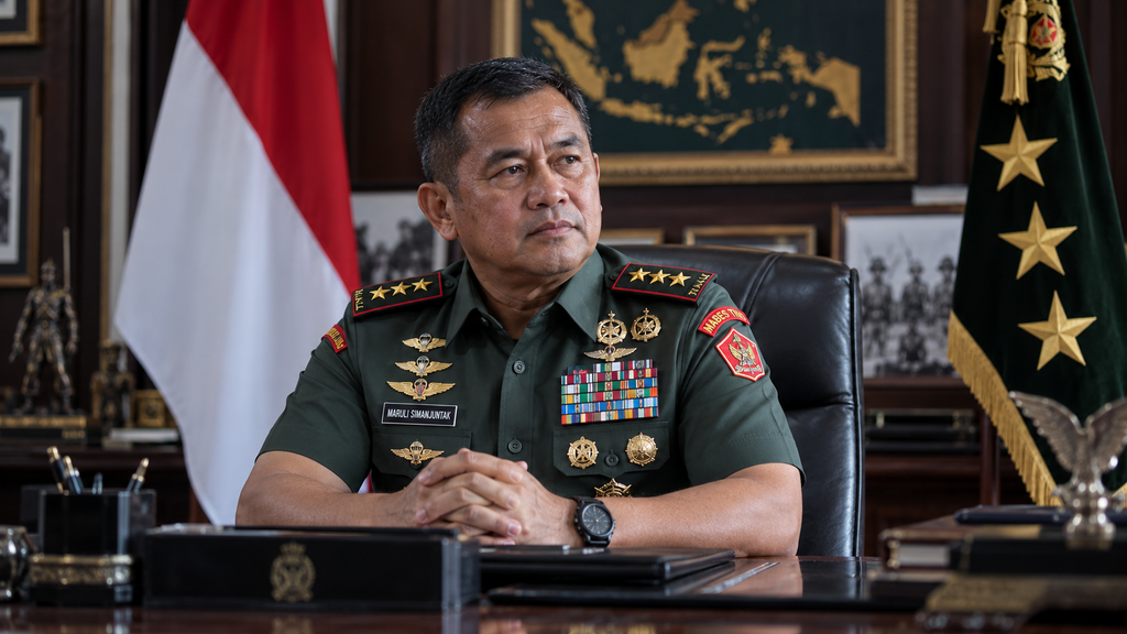 Potret profil perwira tinggi militer TNI Angkatan Darat yang merepresentasikan rekam jejak kepemimpinan Letjen Kristomei Sianturi.